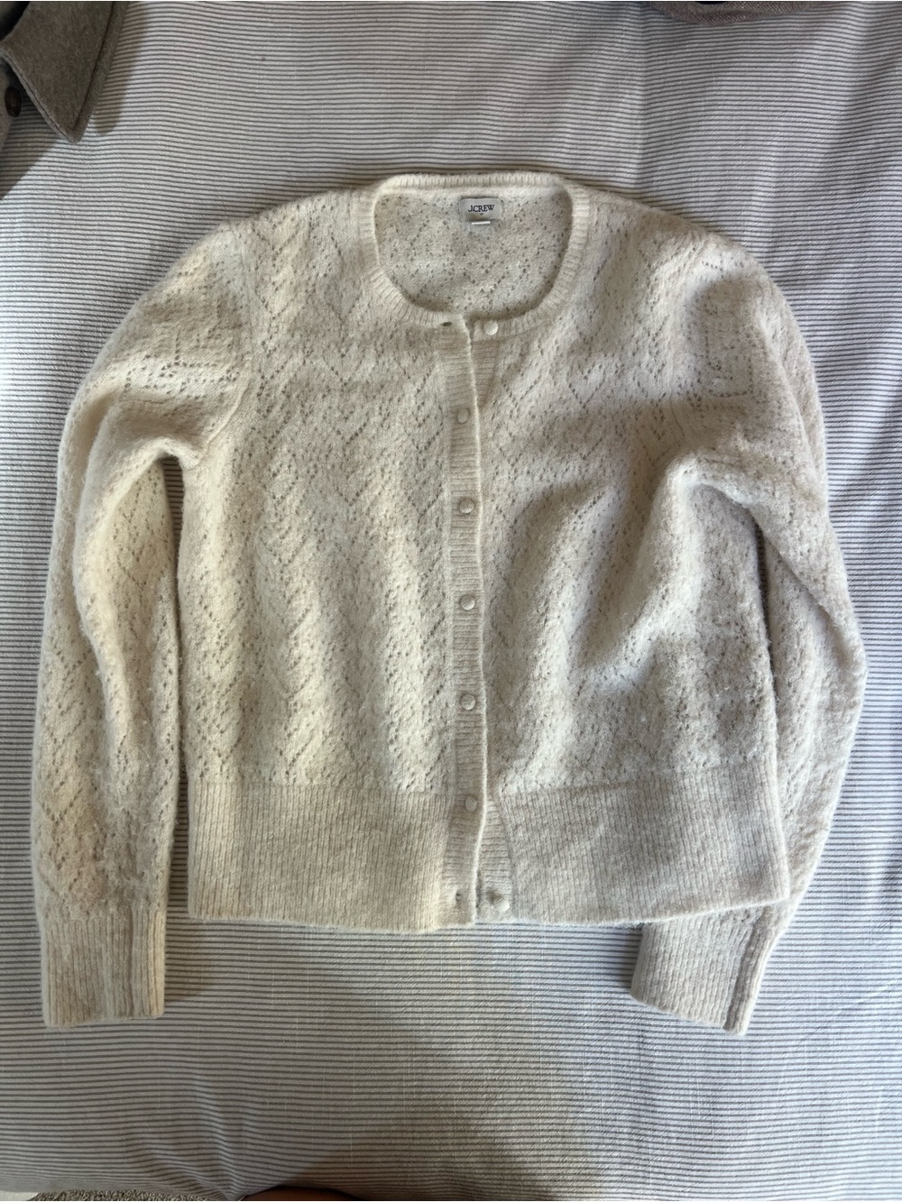J. Crew wool blend pointelle cardigan